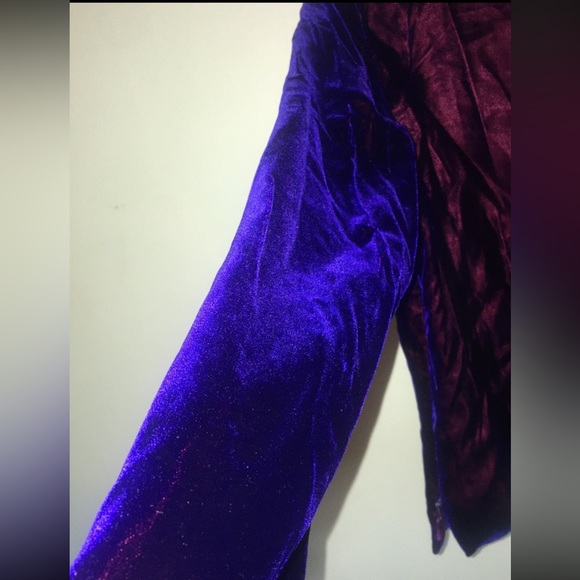 Vintage Y2K Dana Buchman Iridescent Velvet Crop Top Sz 8 - Picture 5 of 6